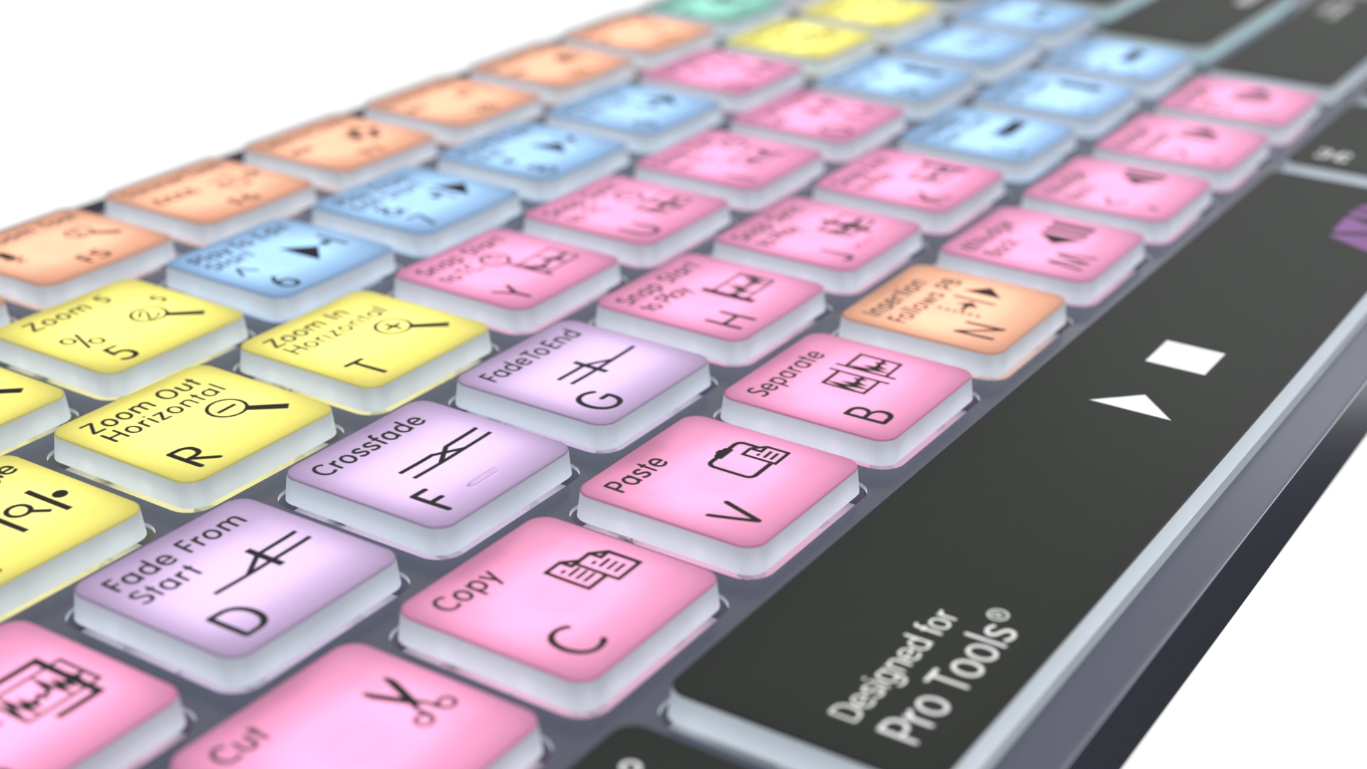 Logickeyboard Backlit & Bluetooth - Designed for Avid Pro Tools - Mac